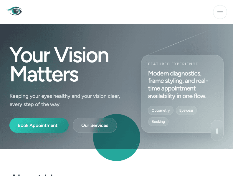 Optimetry website preview